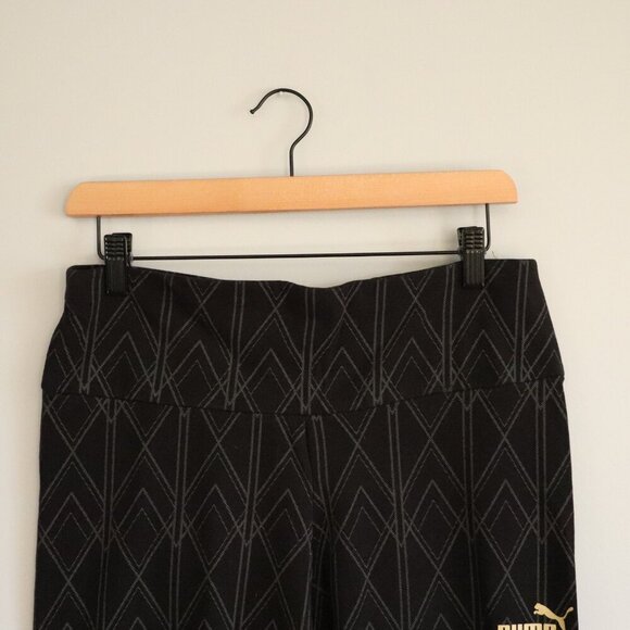 Puma Women's Black Large Power Deco Glam Training High Rise Skinny Leggings - Picture 3 of 10